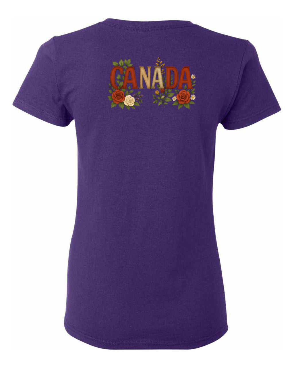 Canada Rose Design Tee Left Chest and Back Women's Tee