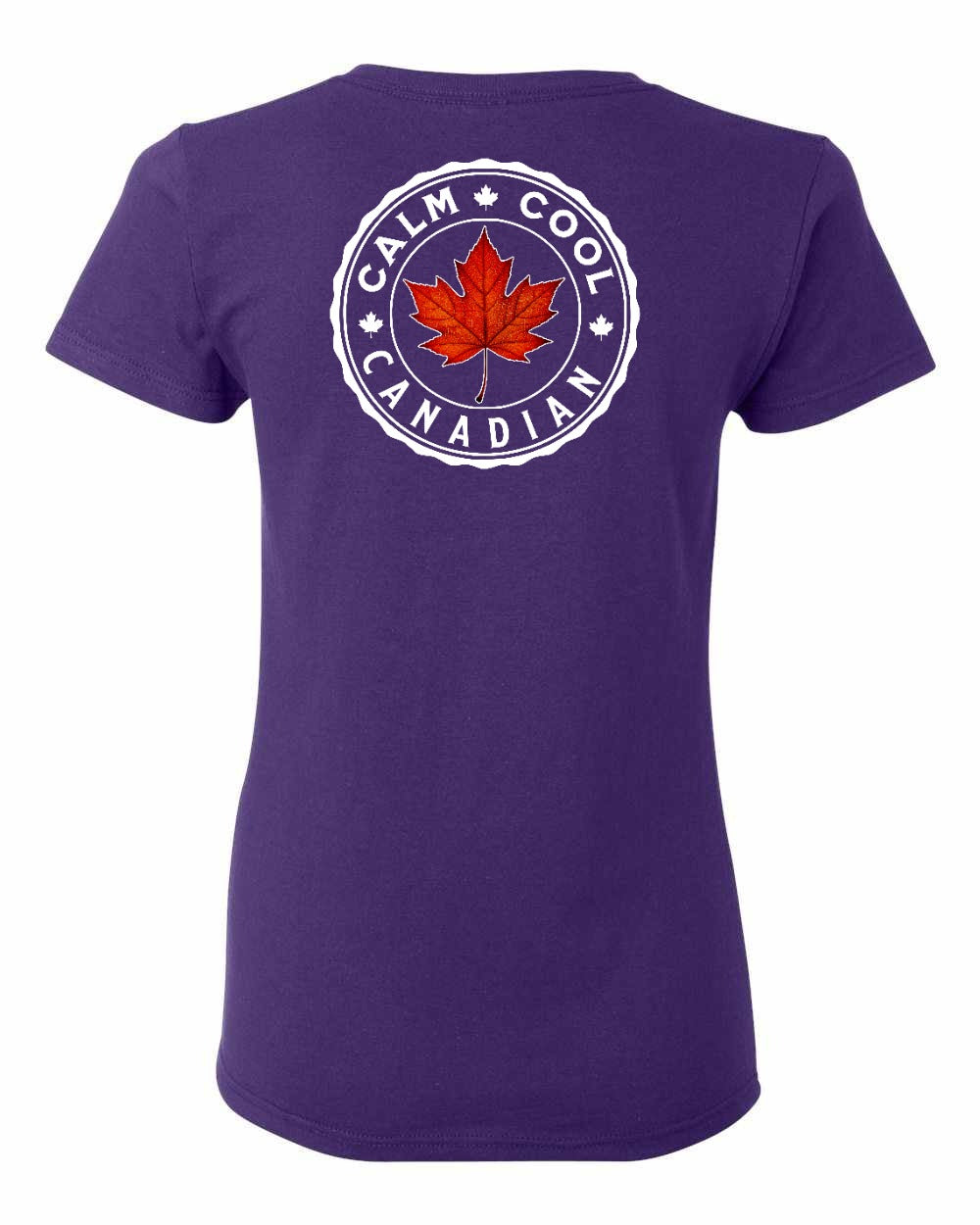 Calm Cool Canadian Leaf Left Chest And Back Women's Tee - Gildan Canada (sewn Internationally)