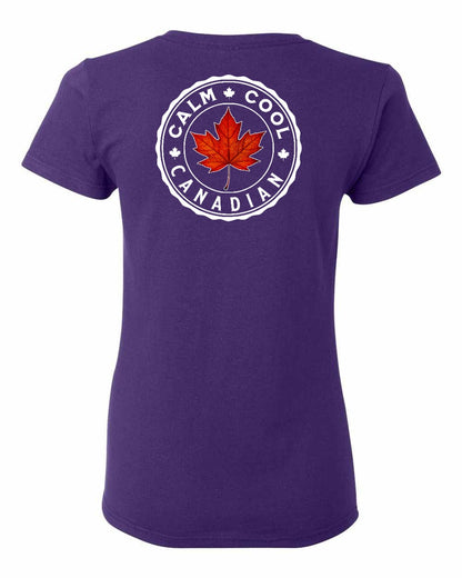 Calm Cool Canadian Leaf Left Chest And Back Women's Tee - Gildan Canada (sewn Internationally)