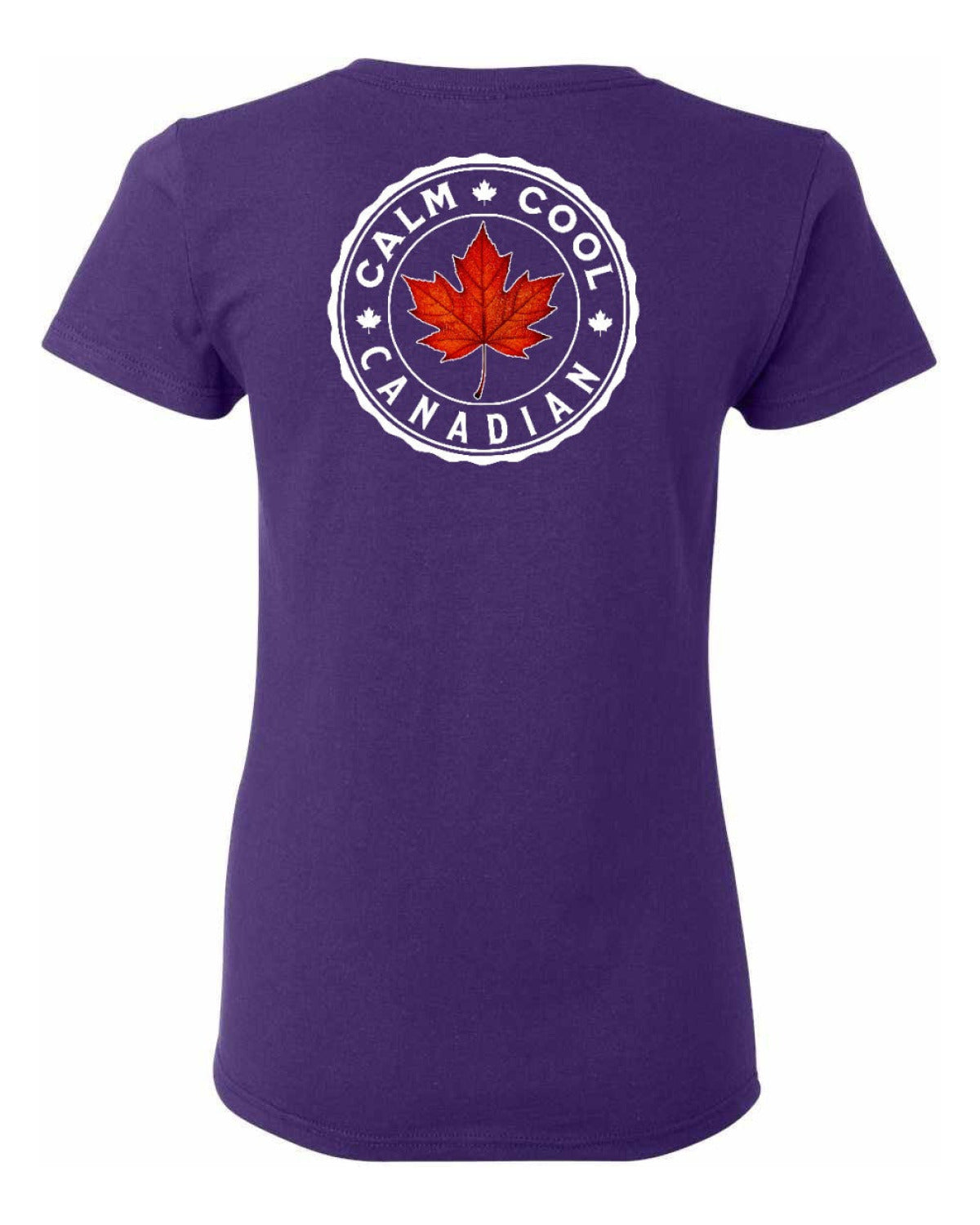 Calm Cool Canadian Leaf Left Chest And Back Women's Tee