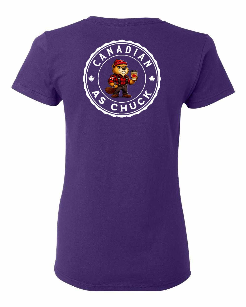 Canadian as Chuck Left Chest And Back Women's Tee - Gildan Canada (sewn Internationally)