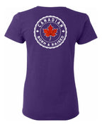 Canadian Born and Raised Left Chest And Back Women's Tee