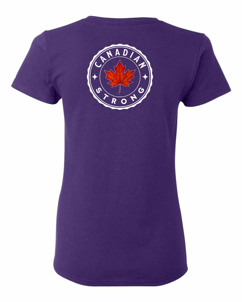 Canadian Strong Leaf Left Chest and Back Women's Tee - Gildan Canada (sewn Internationally)