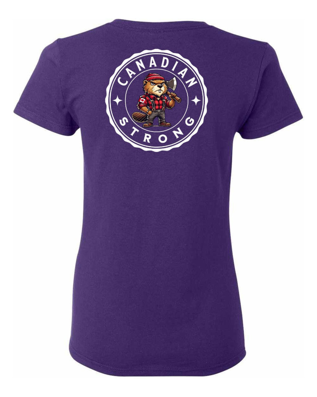 Canadian Strong Beaver Left Chest and Back Women's Tee
