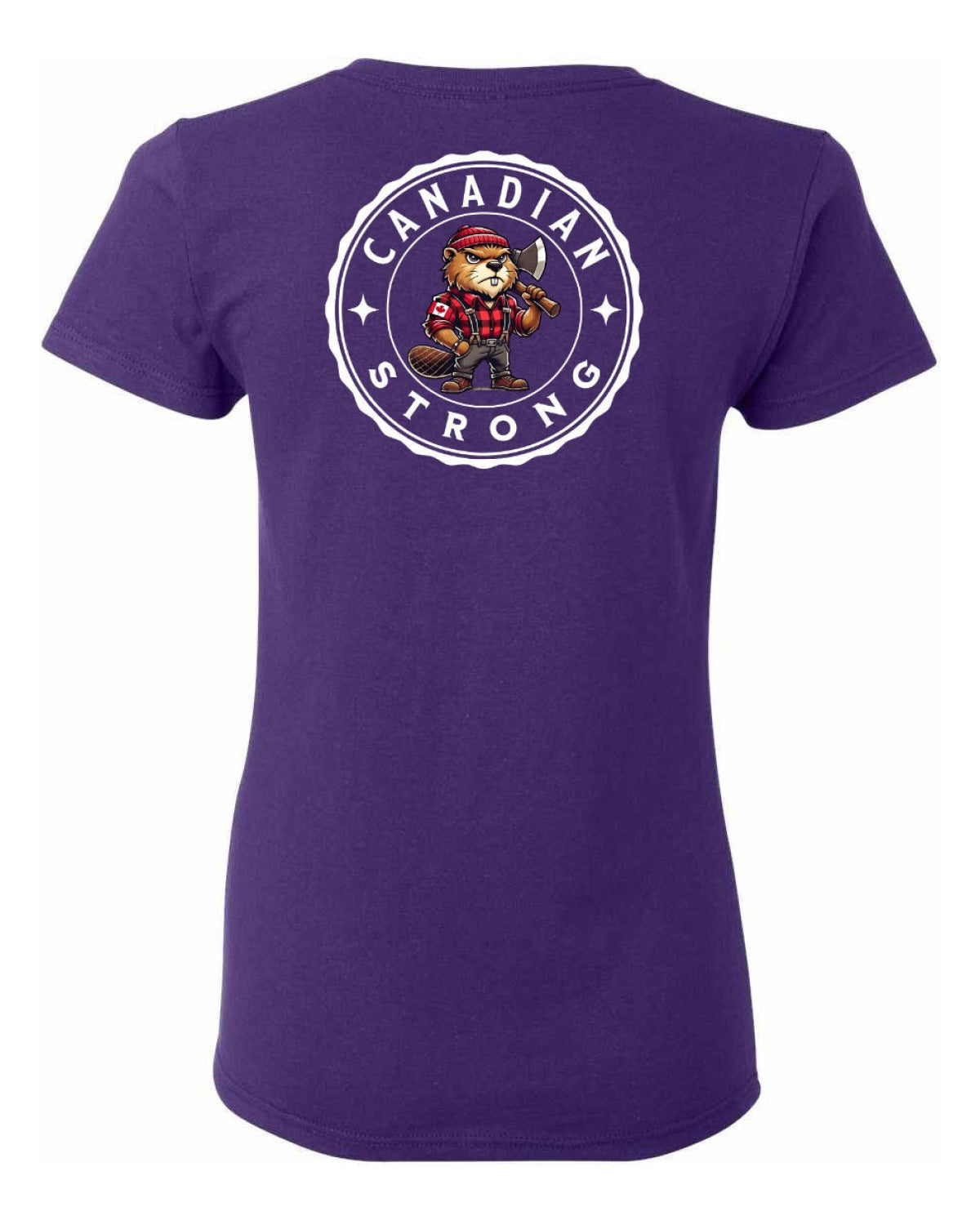 Canadian Strong Beaver Left Chest and Back Women's Tee