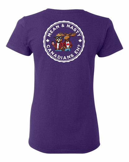 Mean and Nasty Canadians Eh! Left Chest And Back Women's Tee