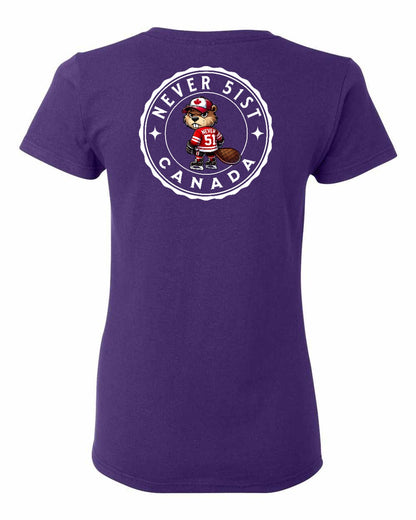 Never 51st Beaver Left Chest and Back Women's Tee - Gildan Canada (sewn Internationally)