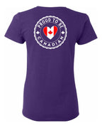 Proud to Be Canadian Heart Left Chest And Back Women's Tee