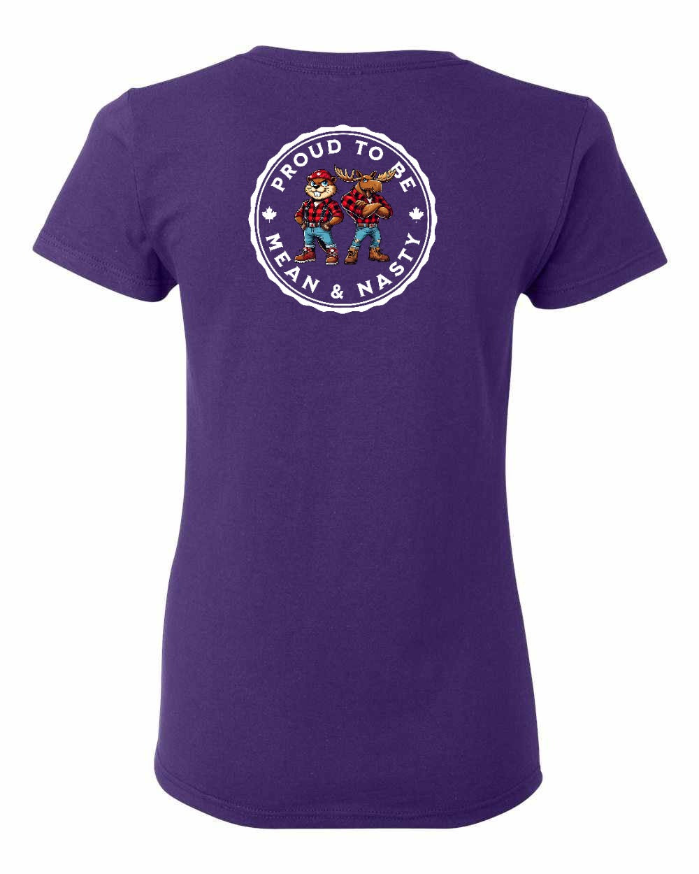 Proud to be Mean and Nasty Leaf Left Chest And Back Women's Tee - Gildan Canada (sewn Internationally)