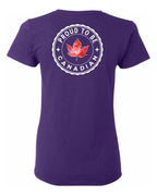 Proud to be Canadian Leaf Left Chest and Back Women's Tee
