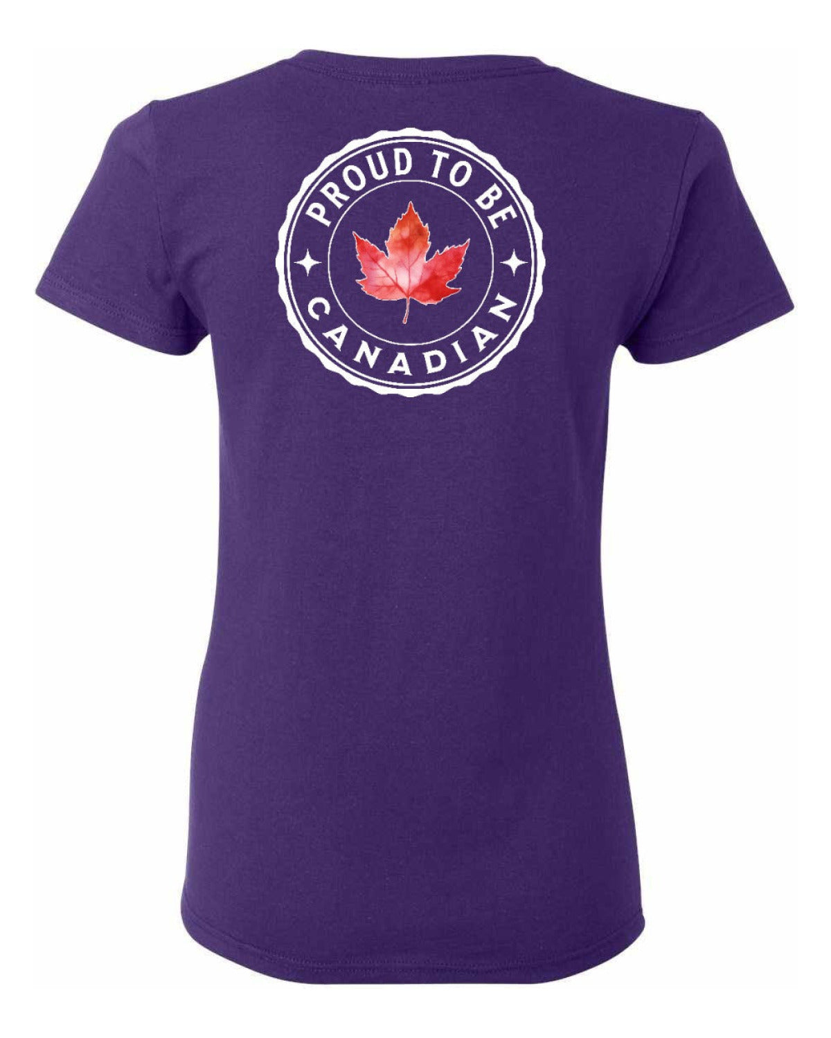Proud to be Canadian Leaf Left Chest and Back Women's Tee