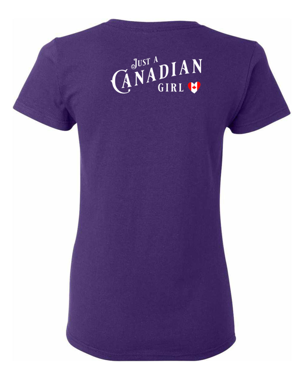 Just a Canadian Girl Heart Flag Left Chest and Back Women's Tee
