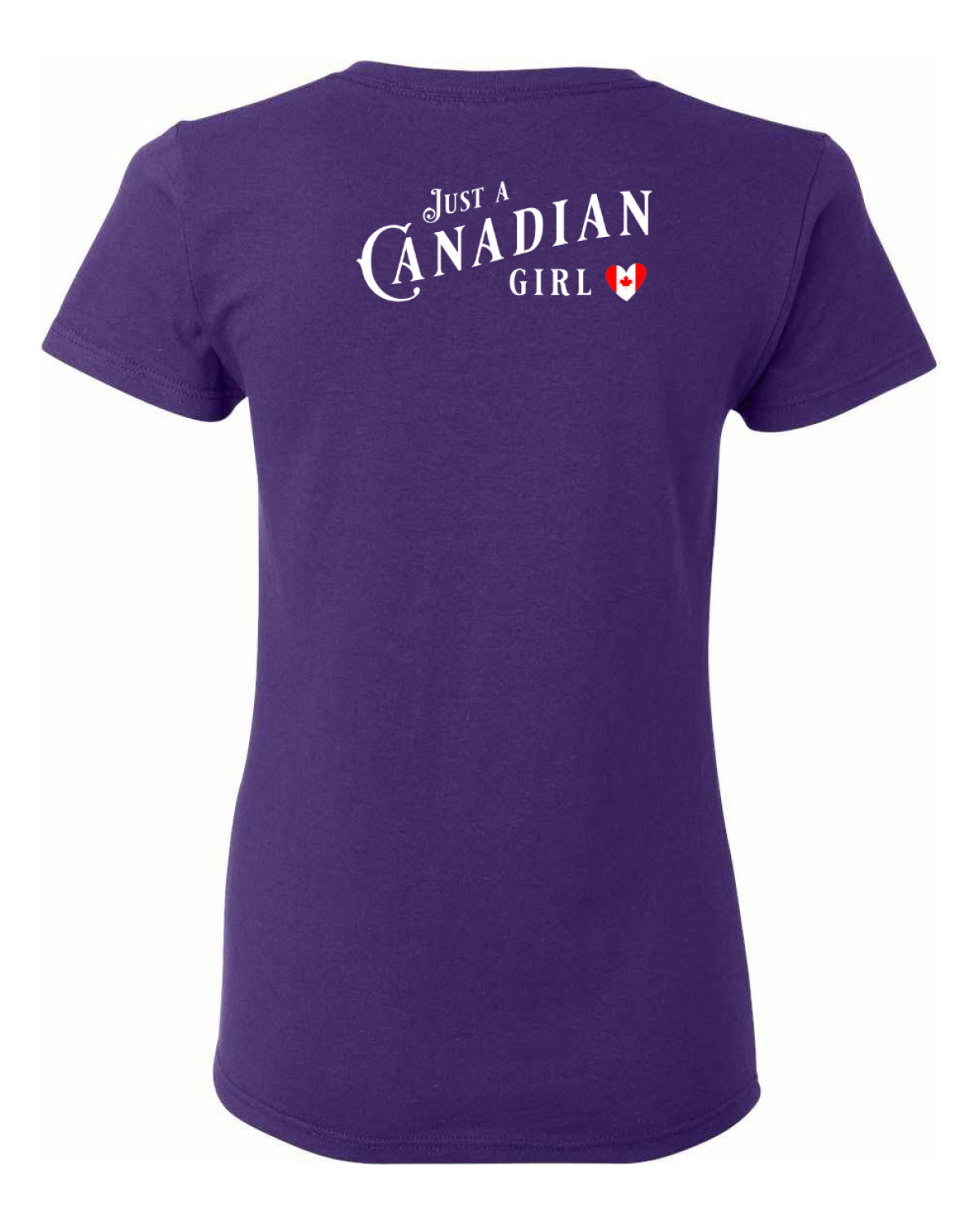 Just a Canadian Girl Heart Flag Left Chest and Back Women's Tee