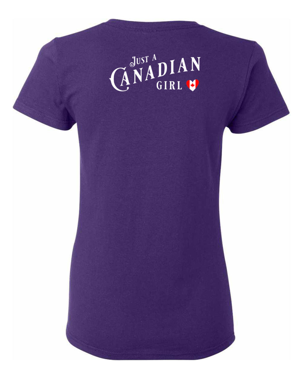 Just a Canadian Girl Heart Flag Left Chest and Back Women's Tee