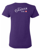 Just a Canadian Girl Heart Flag Left Chest and Back Women's Tee