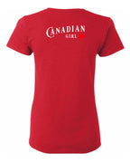 Canadian Girl Leaf Left Chest and Back Women's Tee