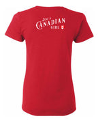Just a Canadian Girl Heart Flag Left Chest and Back Women's Tee