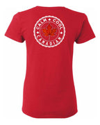 Calm Cool Canadian Leaf Left Chest And Back Women's Tee