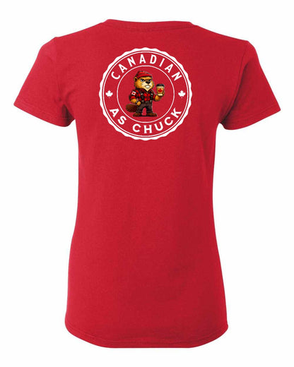 Canadian as Chuck Left Chest And Back Women's Tee - Gildan Canada (sewn Internationally)