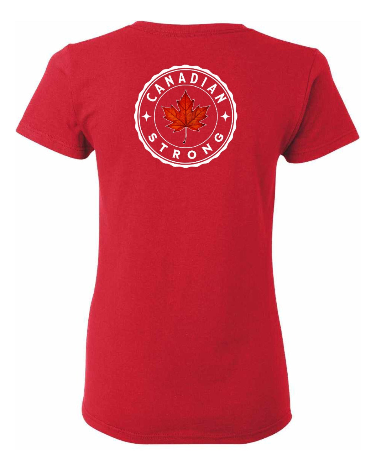 Canadian Strong Leaf Left Chest and Back Women's Tee
