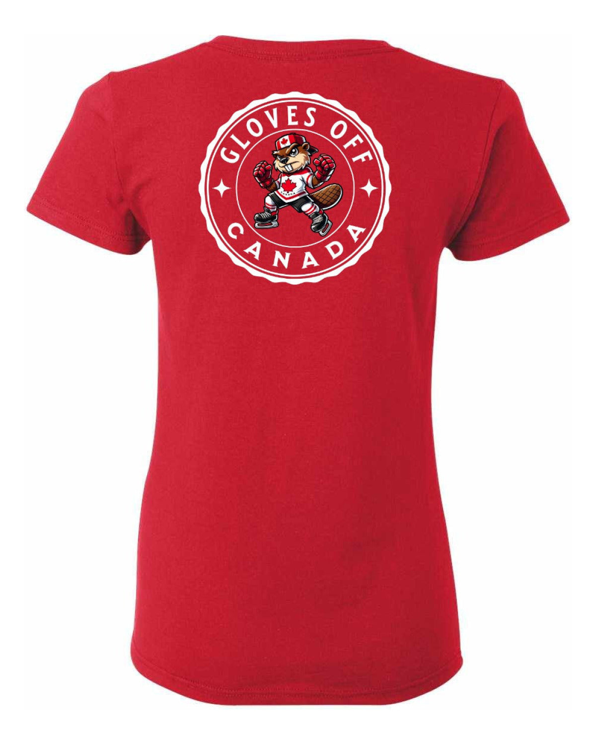Gloves Off Beaver Left Chest And Back Women's Tee