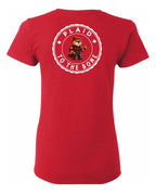 Plaid to the Bone Beaver Left Chest And Back Women's Tee