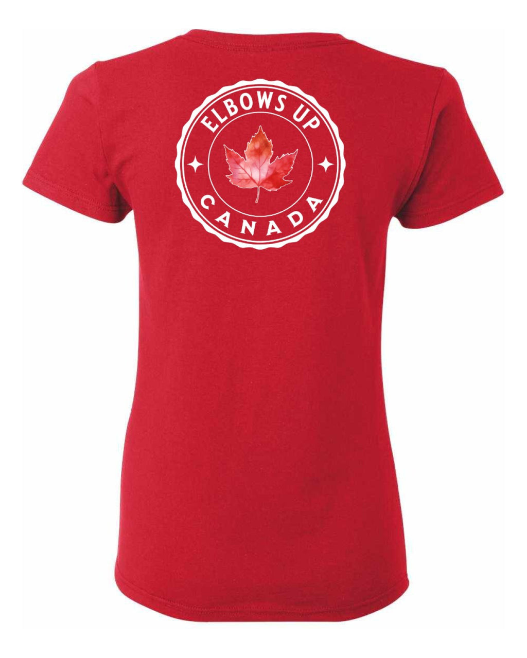 Elbows Up Leaf Left Chest and Back  Women's Tee