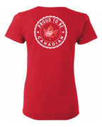 Proud to be Canadian Leaf Left Chest and Back Women's Tee
