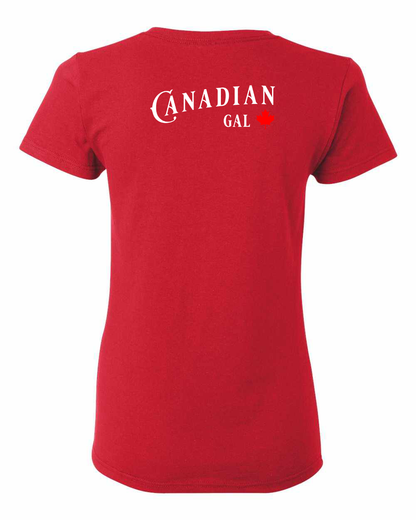 Canadian Gal Left Chest and Back Women's Tee - Gildan Canada (sewn Internationally)