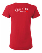 Canadian Woman Leaf Left Chest and Back Women's Tee