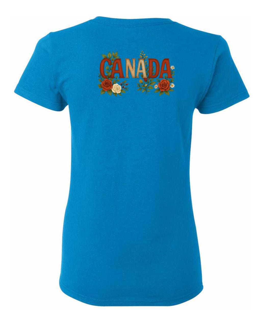 Canada Rose Design Tee Left Chest and Back Women's Tee