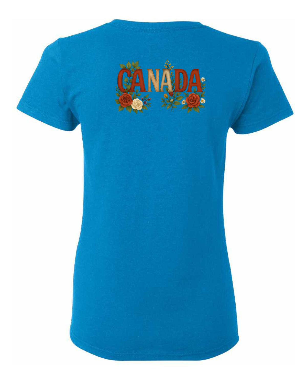 Canada Rose Design Tee Left Chest and Back Women's Tee