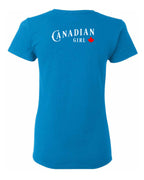 Canadian Girl Leaf Left Chest and Back Women's Tee