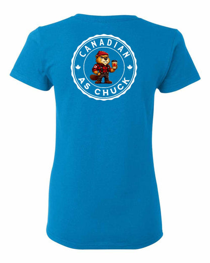 Canadian as Chuck Left Chest And Back Women's Tee - Gildan Canada (sewn Internationally)