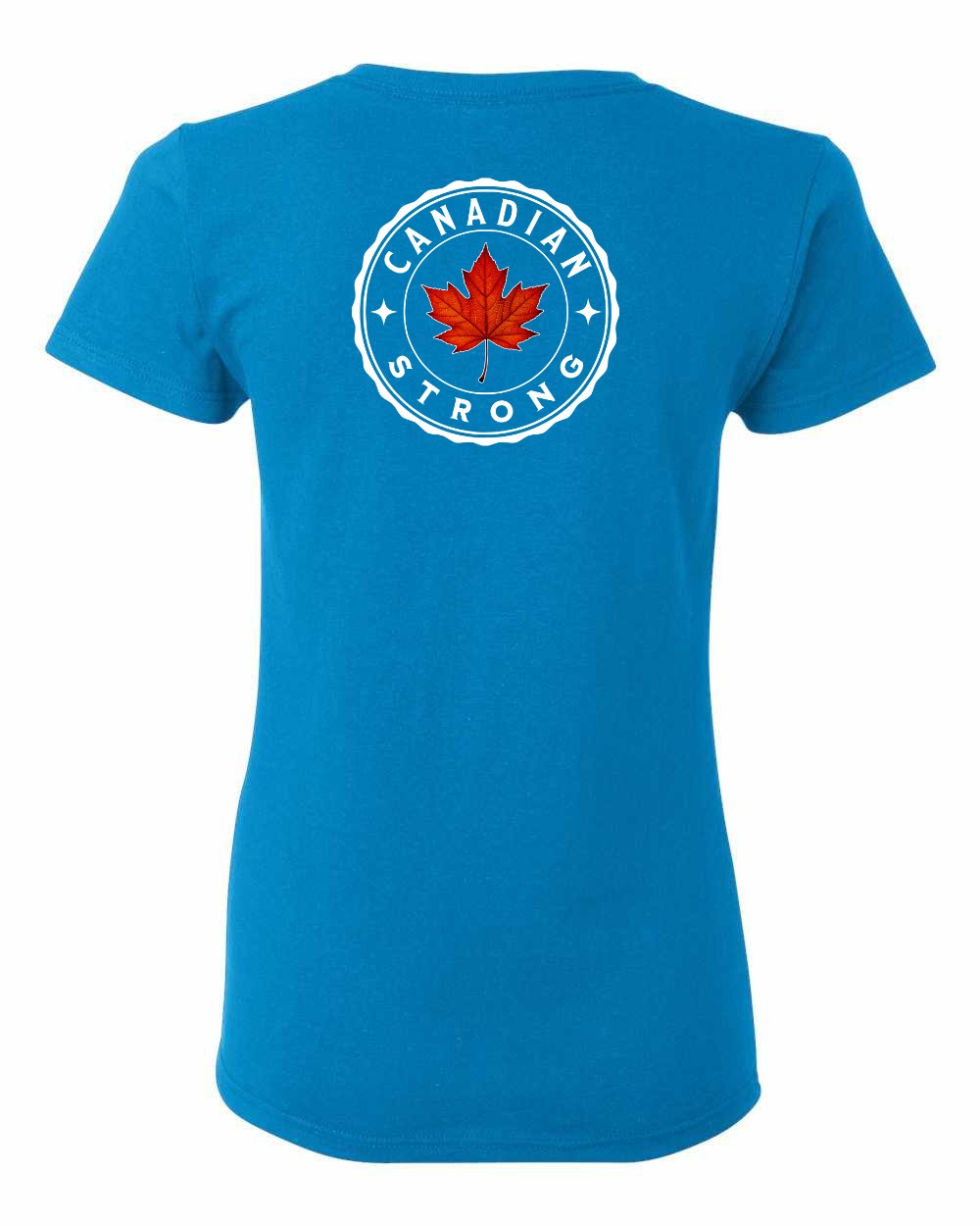 Canadian Strong Leaf Left Chest and Back Women's Tee - Gildan Canada (sewn Internationally)
