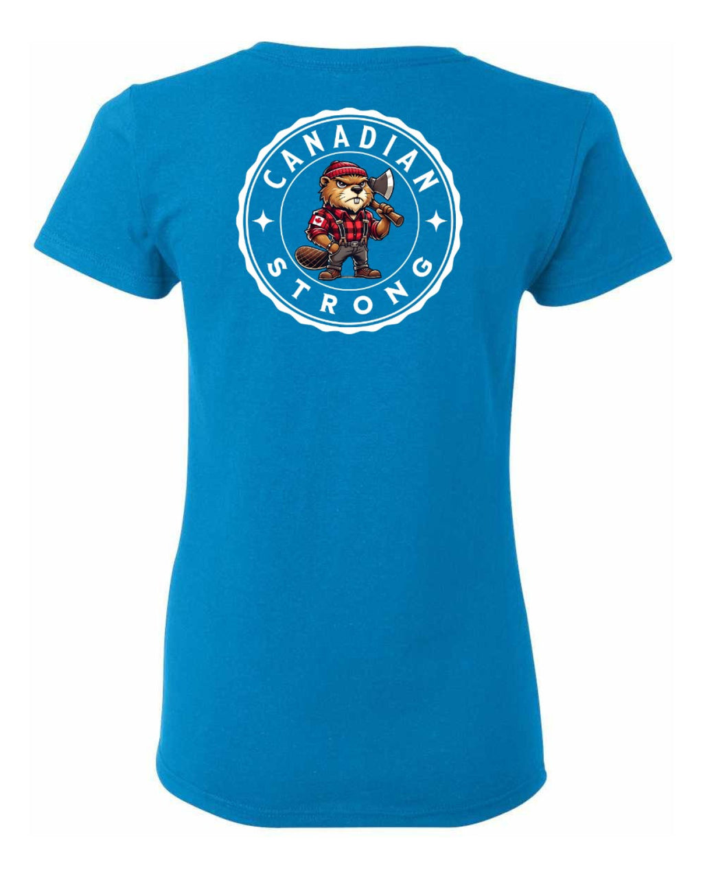 Canadian Strong Beaver Left Chest and Back Women's Tee