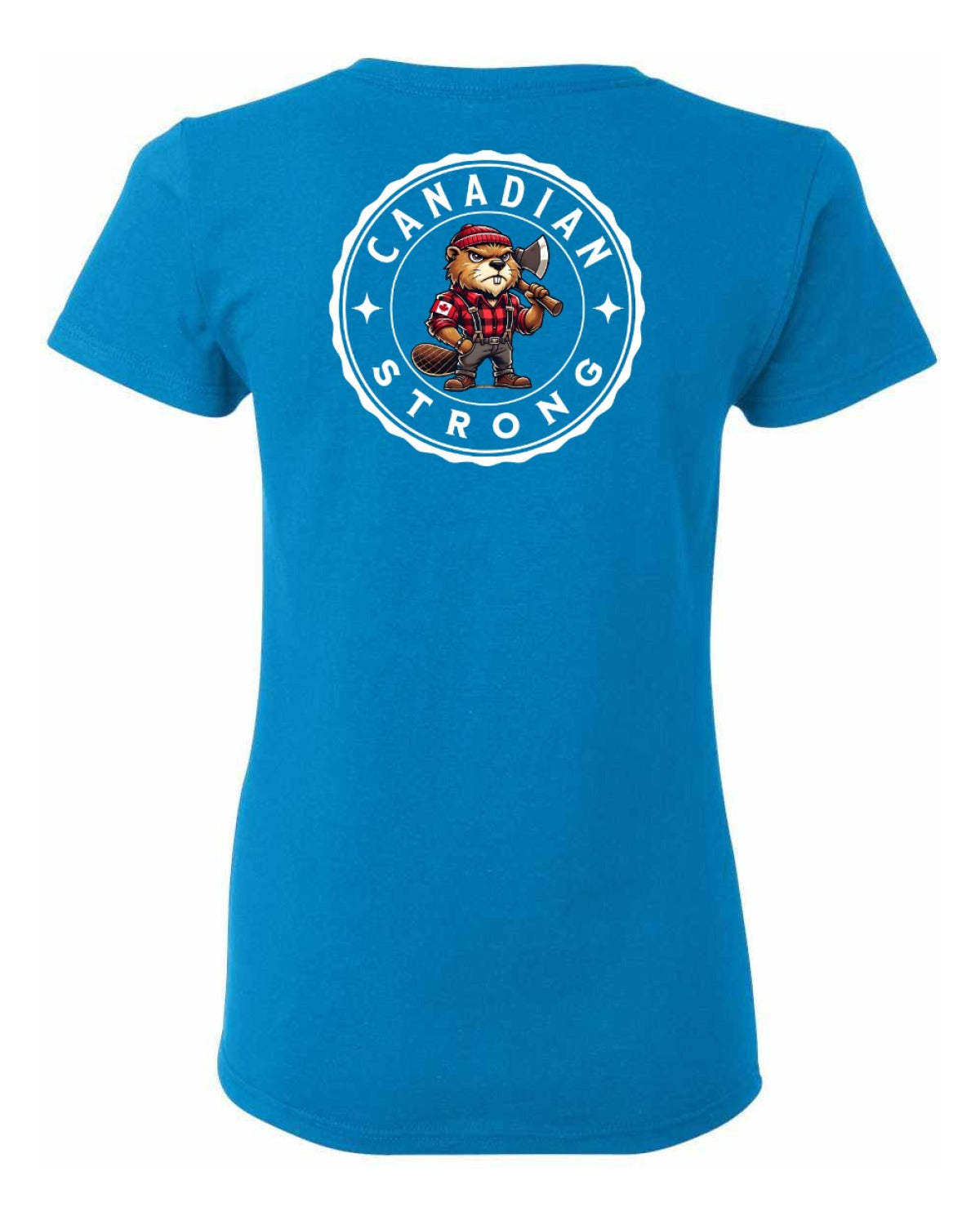 Canadian Strong Beaver Left Chest and Back Women's Tee