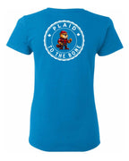 Plaid to the Bone Beaver Left Chest And Back Women's Tee