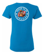 Proud to be Canadian Beaver Left Chest and Back Women's Tee