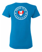 Proud to Be Canadian Heart Left Chest And Back Women's Tee