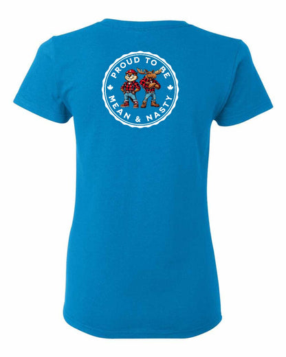 Proud to be Mean and Nasty Leaf Left Chest And Back Women's Tee - Gildan Canada (sewn Internationally)