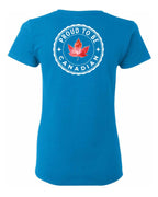 Proud to be Canadian Leaf Left Chest and Back Women's Tee