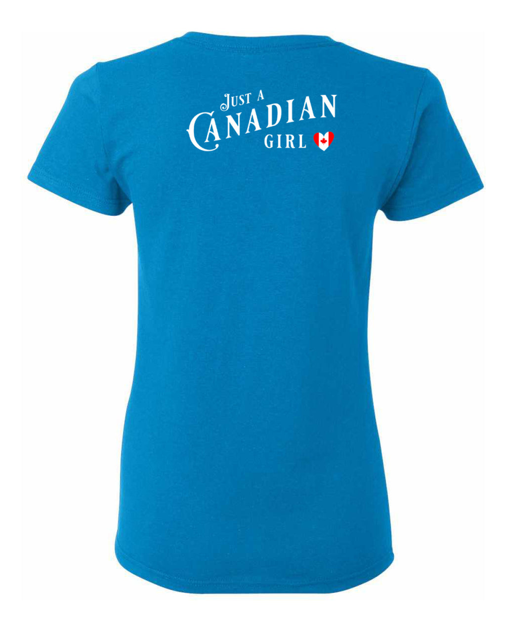 Just a Canadian Girl Heart Flag Left Chest and Back Women's Tee