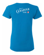 Just a Canadian Girl Heart Flag Left Chest and Back Women's Tee
