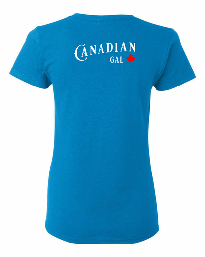 Canadian Gal Left Chest and Back Women's Tee - Gildan Canada (sewn Internationally)