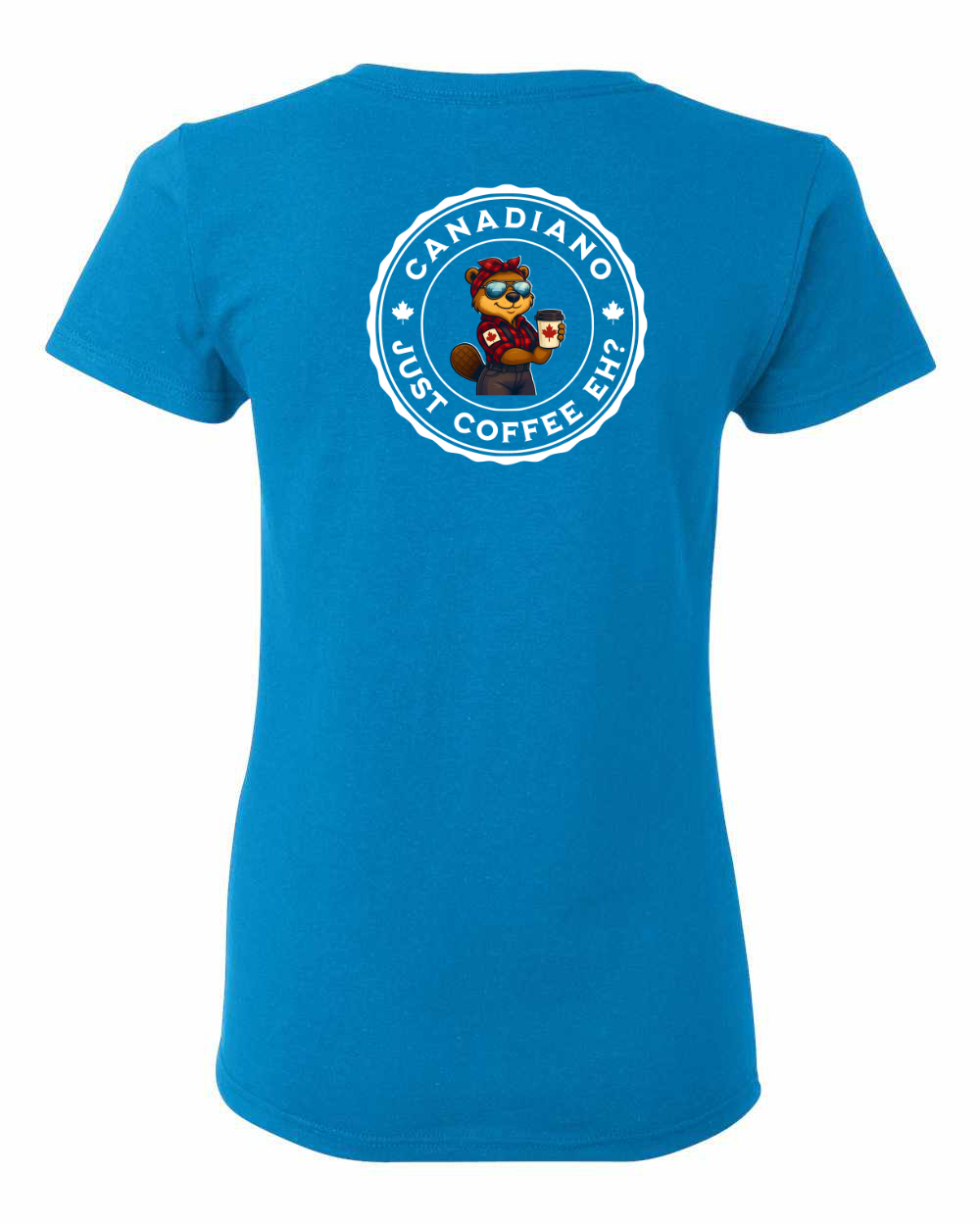 Canadiano Just Coffee eh! Rosie Sunglasses Left Chest and Back Women's Tee - Gildan Canada (sewn Internationally) (Copy)