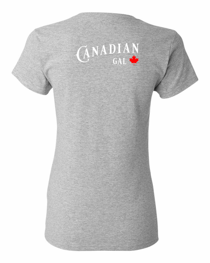 Canadian Gal Left Chest and Back Women's Tee - Gildan Canada (sewn Internationally)