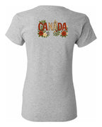 Canada Rose Design Tee Left Chest and Back Women's Tee