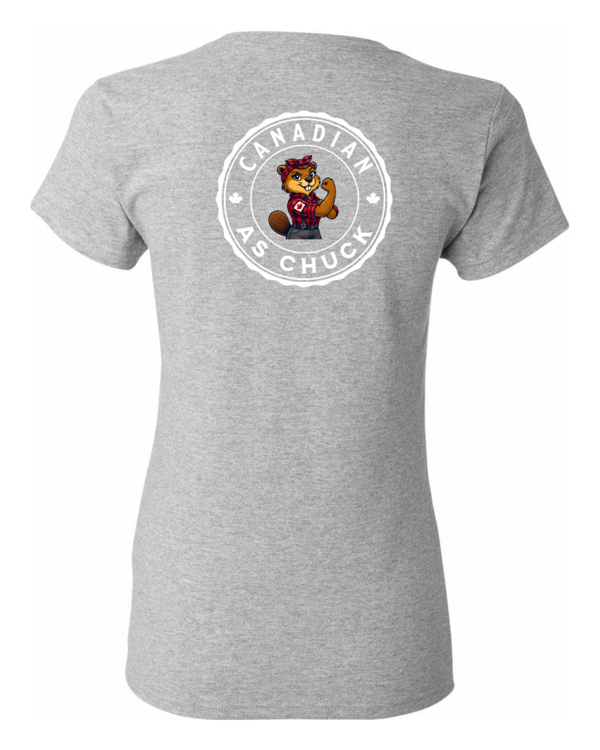 Canadian as Chuck Rosie Flex Left Chest and Back Women's Tee