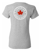 Canadian Born and Raised Left Chest And Back Women's Tee